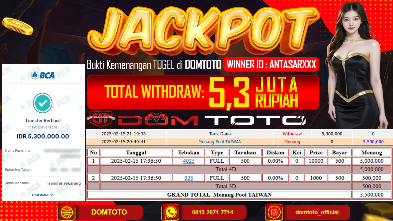 JACKPOT TOGEL TAIWAN 4D 14 FEBRUARI 2025